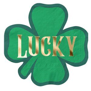 Gold Foil Lucky Clover Die-Cut Paper Napkins